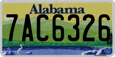 AL license plate 7AC6326