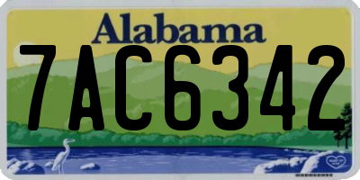 AL license plate 7AC6342