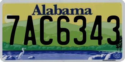 AL license plate 7AC6343