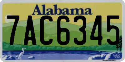 AL license plate 7AC6345