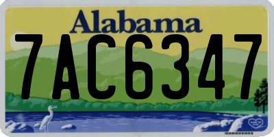 AL license plate 7AC6347