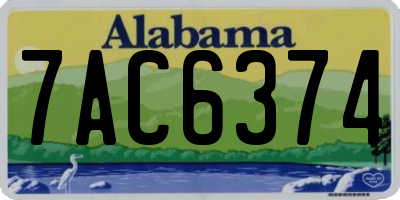 AL license plate 7AC6374