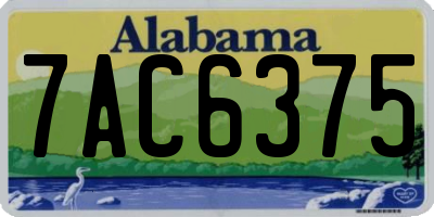 AL license plate 7AC6375
