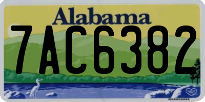 AL license plate 7AC6382