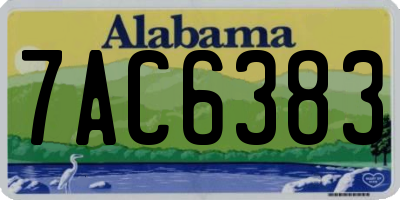 AL license plate 7AC6383
