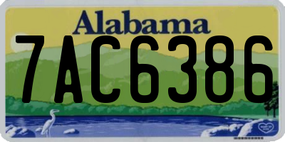 AL license plate 7AC6386