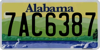 AL license plate 7AC6387