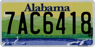 AL license plate 7AC6418