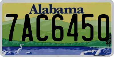 AL license plate 7AC6450