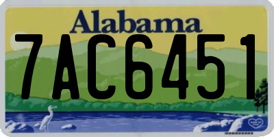 AL license plate 7AC6451
