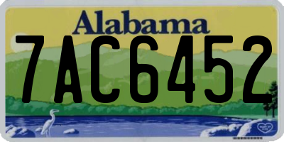 AL license plate 7AC6452