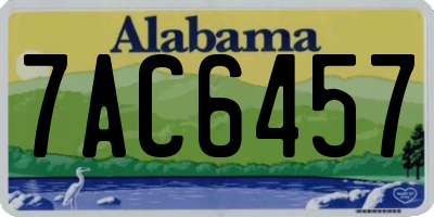 AL license plate 7AC6457