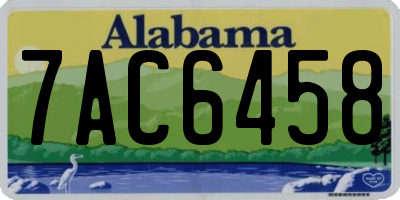 AL license plate 7AC6458
