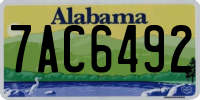 AL license plate 7AC6492