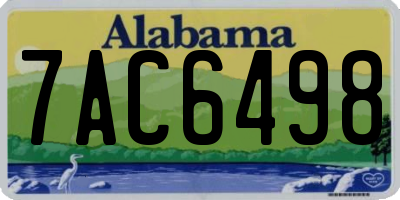 AL license plate 7AC6498