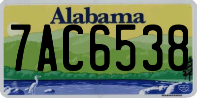 AL license plate 7AC6538