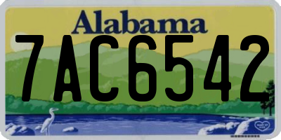AL license plate 7AC6542