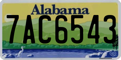 AL license plate 7AC6543