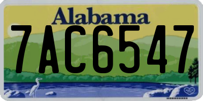 AL license plate 7AC6547