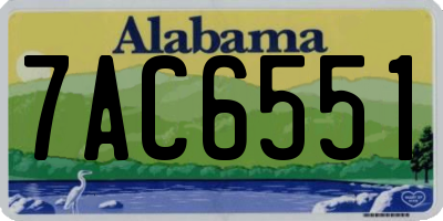 AL license plate 7AC6551