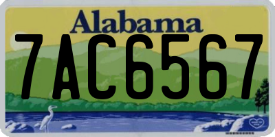 AL license plate 7AC6567