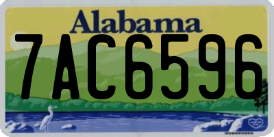 AL license plate 7AC6596