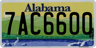 AL license plate 7AC6600