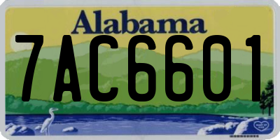 AL license plate 7AC6601