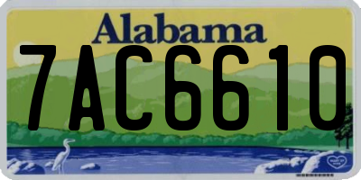 AL license plate 7AC6610