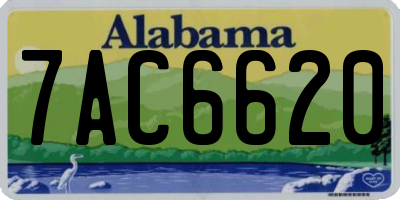AL license plate 7AC6620