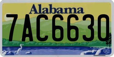 AL license plate 7AC6630