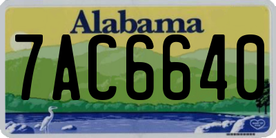 AL license plate 7AC6640