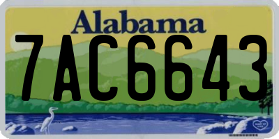 AL license plate 7AC6643