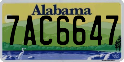 AL license plate 7AC6647