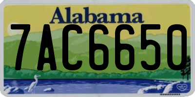 AL license plate 7AC6650