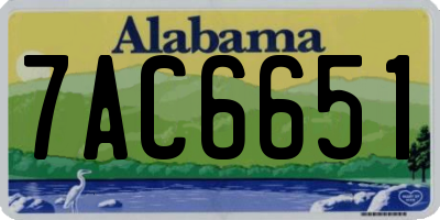 AL license plate 7AC6651