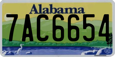 AL license plate 7AC6654