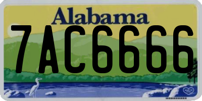 AL license plate 7AC6666