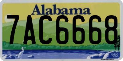 AL license plate 7AC6668