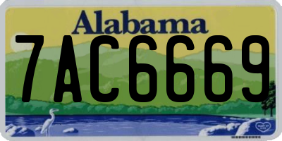 AL license plate 7AC6669
