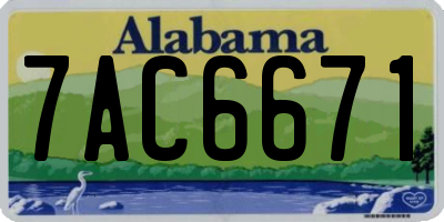 AL license plate 7AC6671