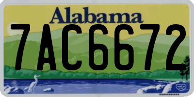 AL license plate 7AC6672