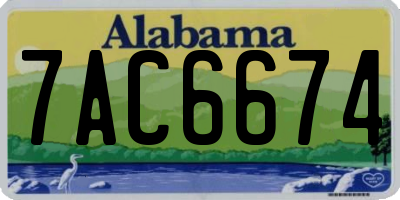 AL license plate 7AC6674