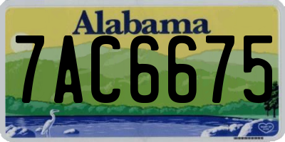 AL license plate 7AC6675