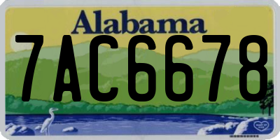 AL license plate 7AC6678