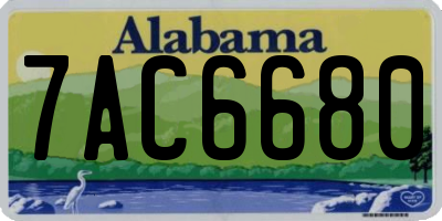 AL license plate 7AC6680