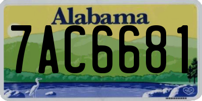 AL license plate 7AC6681