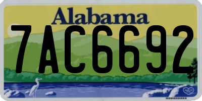 AL license plate 7AC6692