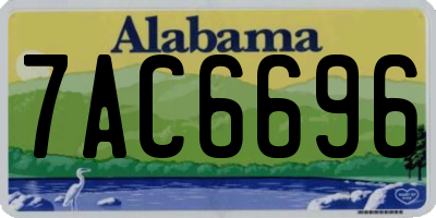 AL license plate 7AC6696