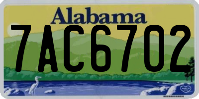 AL license plate 7AC6702